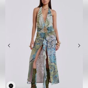 Jaded London Cindy Plunge dress in emerald